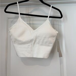 Zella White Ribbed Top